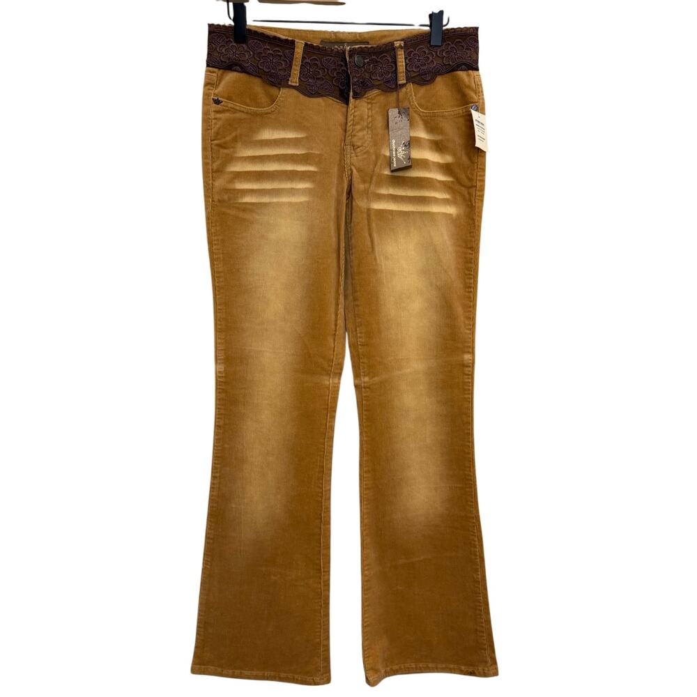 Vintage Duchesse Flared Bell Bottom Corduroy Pants size‎ 7/8 NWT Y2K Western
